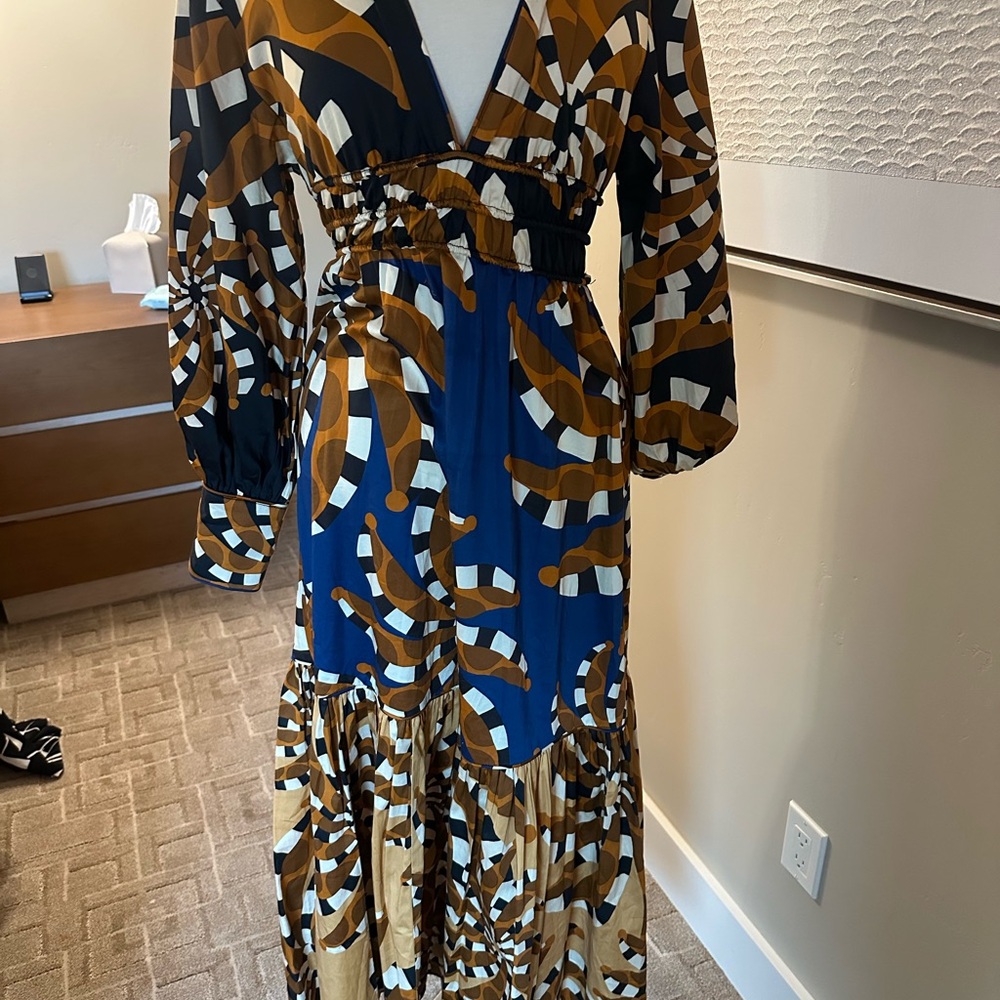 FARM Rio Orange and Black Long Sleeve Dress - Picture 7 of 12